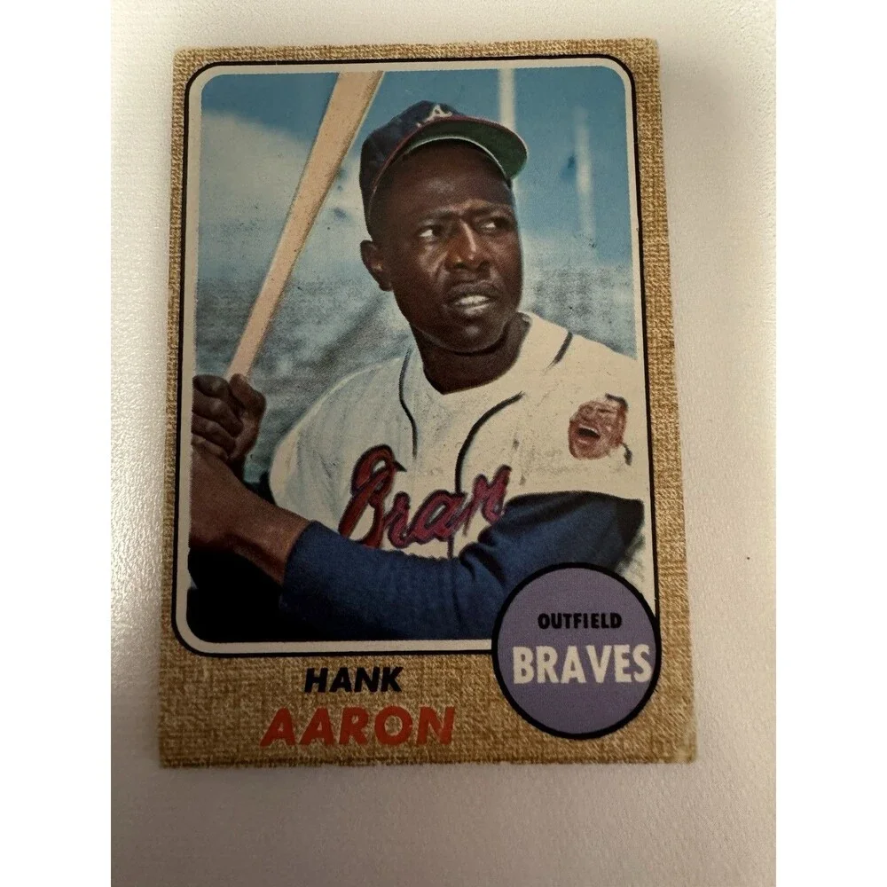 68 Topps Vintage A Legend Hank Aaron #110 Clean Weak Corners HOF Atlanta Braves